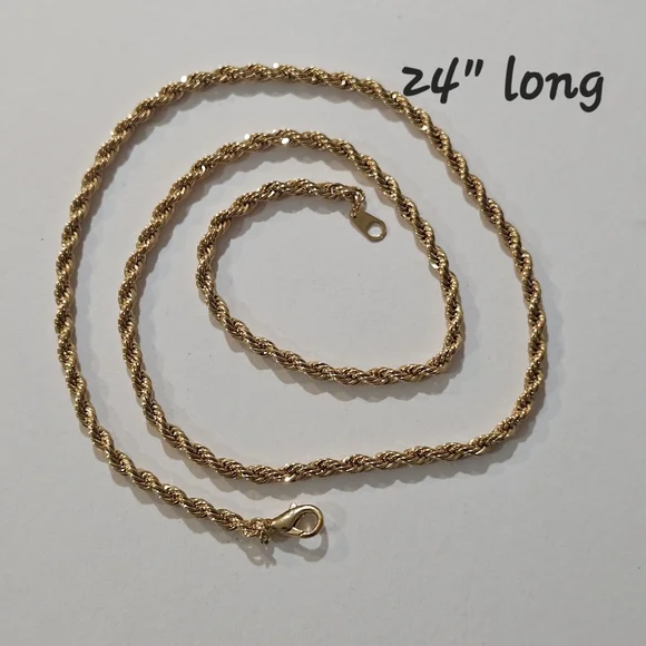 Gold Rope Chain Necklace - Picture 4 of 9